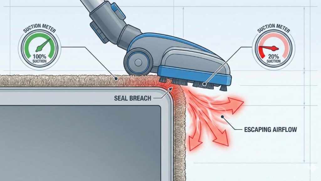 Why is stair nosing a "dead zone" for most vacuums?