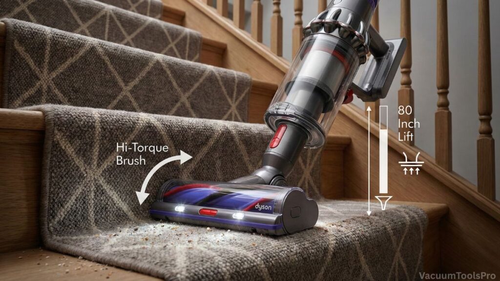 Testing the best vacuum cleaner for stairs on carpeted runners
